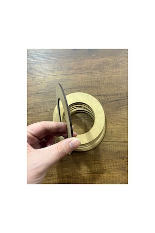 14x14cm Halka Ham Ahşap 10 Lu - Boyanabilir Ahşap Mdf - Lazer Kesim