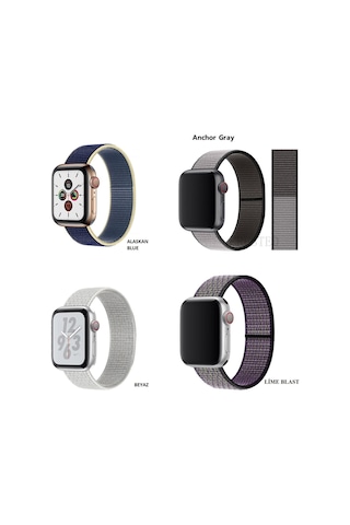 iOS Uyumlu Watch Kordon 2 3 4 5 6 Se 7 38 40 41 42 44 45 Mm Spor Hasır