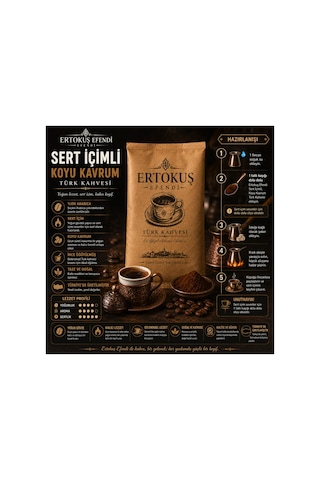 Sert İçimli Türk Kahvesi 100 Gr Çifte Kavrulmuş Taş Değirmende Öğütülmüş - 892132012 Diğer