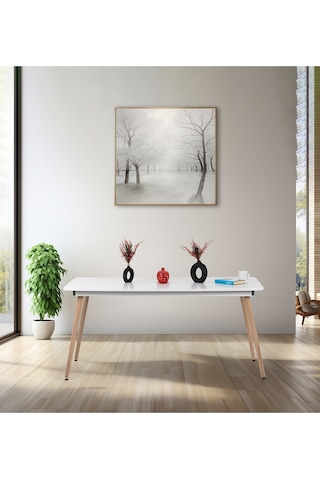 Bistro 120x77 Cm / Dikdörtgen Mutfak Masası / Mutfak Yemek Masası / Dikdörtgen Masa / Beyaz