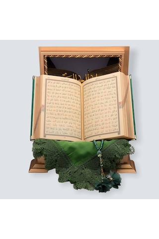 Gold Sandıklı Hafız Boy Kur'An-I Kerim Seti Set(Yeşil)