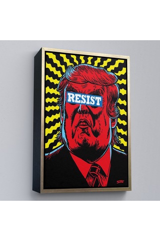 Çerçeveli Irkçı Donald Trump Racism Tablo-7679