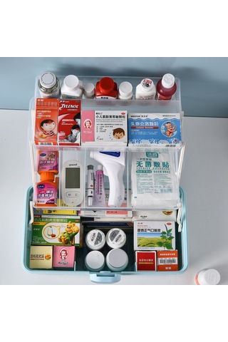 Symbee Ev İçin Büyük Kapasiteli Çok Katlı Beyaz Orta Boy Tıbbi İlaç Saklama Kutusu - Acil Yardım Ve Sağlık Gereçleri Depolama Aleti Beyaz