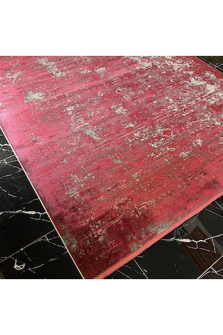 Elexus Halı Diamond 3827 Koyu Gri Kırmızı Salon Halısı