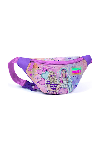 Coral High Kids Pembe Mor Fashion Girl Desenli Bel Çantası 11507 Lila