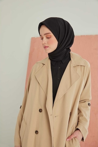 Miray Düz Pamuk Eşarp - Siyah Siyah