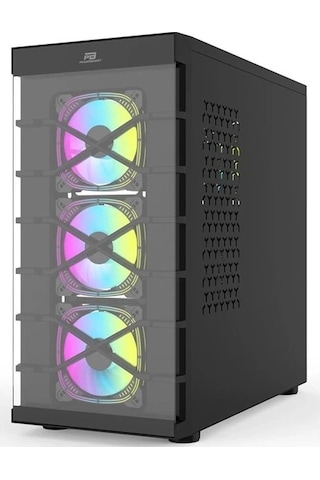 Power Boost PB-GR222BB RGB 7 Fanlı ATX Mid-Tower Oyuncu Kasası Siyah