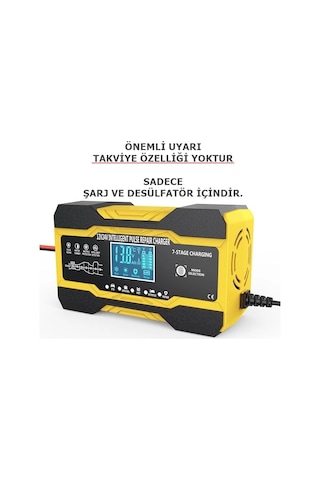 12v Desülfatör Akü Şarj Cihazı 10ah Jel Asitli Sulu Aküler Için Takviye Özelliği Yoktur