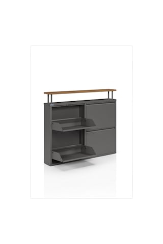 Ceha Tablalı 4'lü Metal Ayakkabılık - Füme K.AYK-2.4/AC/P 7979