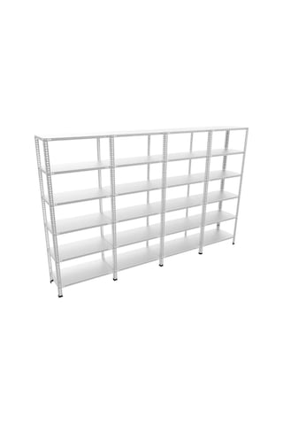 Raf Burada  6 Katlı 4'lü Galvaniz Çelik Raf - Depo, Arşiv, Kiler, Dosya, Market Rafı-31x75x200 cm- 0.70 mm