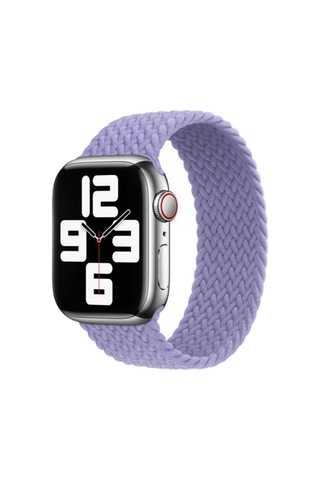 Forzacase Apple Uyumlu Watch 10 Series 46mm İle Hasır Örgü Solo Loop Kordon Kayış - Fc401 Lila