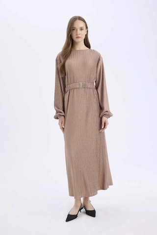 DeFacto Regular Fit Pilise Uzun Kollu Maxi Tesettür Elbise E1952AX25SPBG267