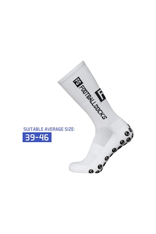 Teltree 3 Çift Futbol Çorabı Beyaz + 3 Çift Bacak Koruyucu Beyaz - 39-46 Numara - Poliester Elastan Gümüş