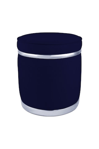 Zerafet Silver Kaplama Luxery Puf-mavi Babyface Kumaş Pofuduk Oturma Pufu&makyaj Pufu&bench