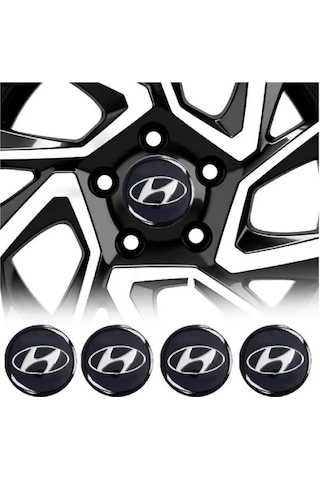 Hyundai Jant Göbeği Arması Alüminyum Jant Göbek Sticker 4'lü Set