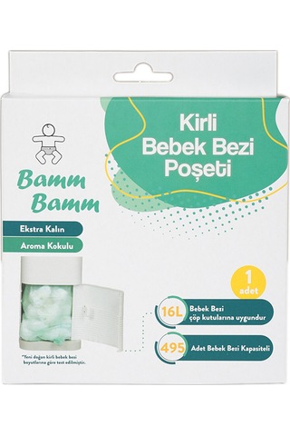 Bamm Bamm Kokulu Bebek Bezi Atık Poşeti 495 Bez Kapasiteli
