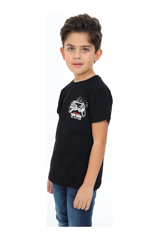 Toontoy Kids Toontoy Erkek Çocuk Oyun Konsol Baskılı Tişört Siyah