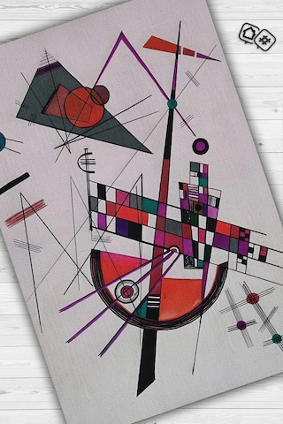Homshtag Hassas Gerilim, Kandinsky Sanat Halısı,geometrik Halı Çok Renkli