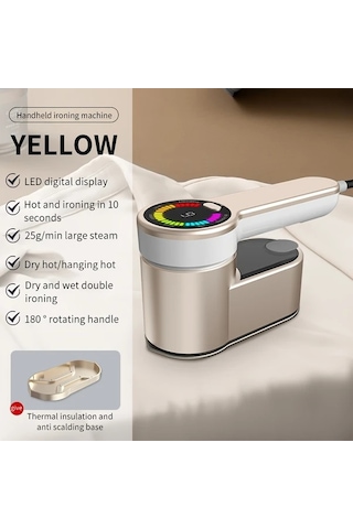 Honeybeeshop Sarı Taşınabilir El Tipi Ütü Makinesi 1200w 6 Ütüm Modu 180 Dönebilen Sap Kompakt Hafif Seyahat Ve Ev Kullanımı