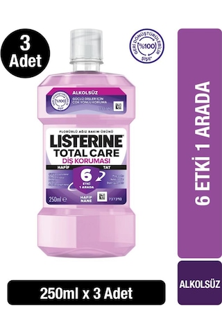 Listerine Total Care Zero Ağız Bakım Suyu 3 x 250 ML