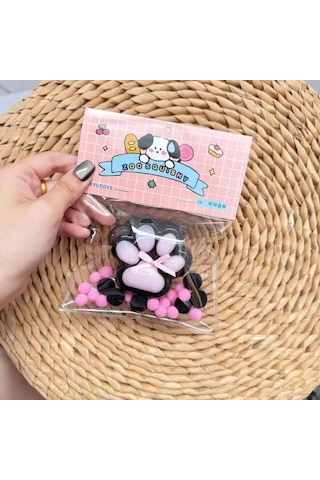 Kedi Patisi Squishy Stress Oyuncağı Sukuşi Pati, Siyah-pembe Diğer