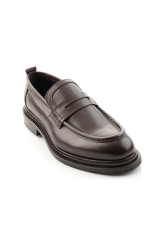 Kahve Antik Hakiki Deri Erkek Loafer Ayakkabı E01600301341