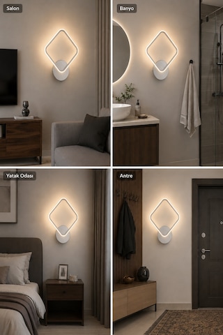AvizeGO Luko Modern Led Duvar Apliği Günışığı Gri