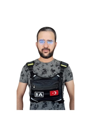 Kan Grubu A+Pozitif Baskılı Su Geçirmez Motorcu Göğüs Çantası Reflektörlü