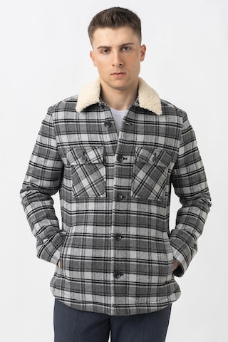 White Stone Aarau 58137 Slim Fit Kürklü Kaban - Antrasit