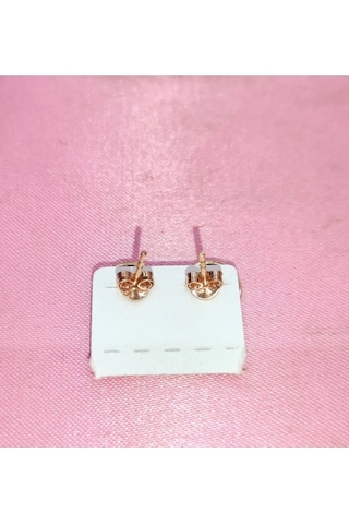 Oriental Kuyumculuk Jewellery Siyah Taşlı Gümüş Yuvarlak Rose Küpe Rose