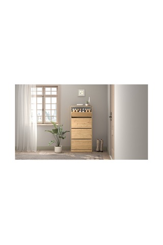 Flat Duo 4k Geniş Ayakkabılık Meşe 73x157x26