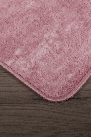 Nova Pudra Büyük Ebat 80x150 + 50x80 Cm 2'li Banyo Halısı Paspas Pembe