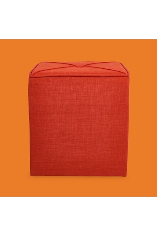 Just Home Kare Puf - Kiremit - 43x40x40 Cm Kiremit