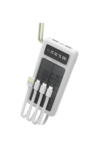 10000mah Solar Powerbank 20w Hızlı Şarjlı, Tüm Telefonlarla Uyumlu Kablolu Solar Powerbank-1290
