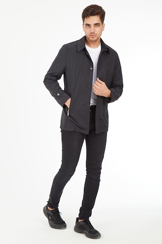 Sposo 1089 Su İtici Kumaş Baharlık Siyah Erkek Trençkot Siyah