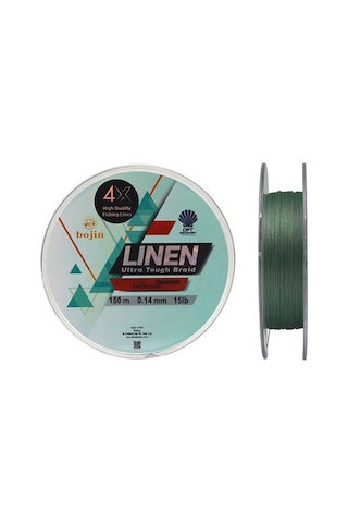 DFT Bojin 4X Linen İp Misina 0.14 mm  150 m  Yeşil