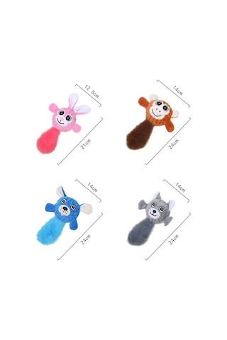 Renkli Sesli Peluş Köpek Isırma Oyuncağı