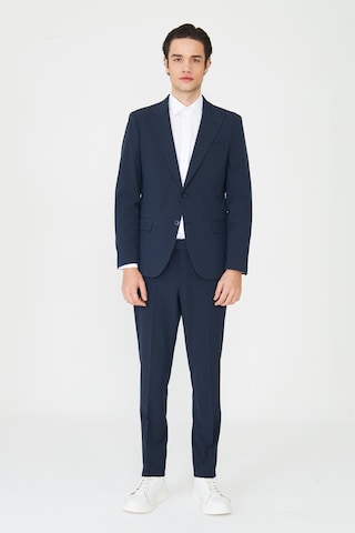 Lacivert Modern Slim Fit İnce Dokulu Kumaş Klasik Kesim Takım Elbise Laci