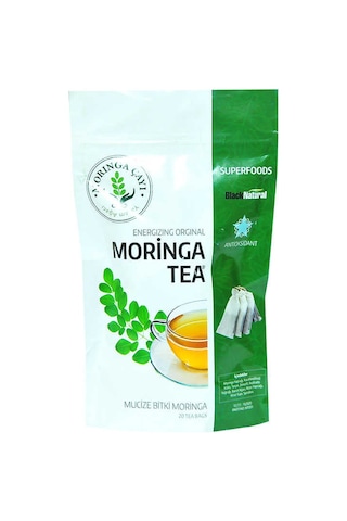 Black Natural Moringa Bitki Süzen Poşet Çay 20'li