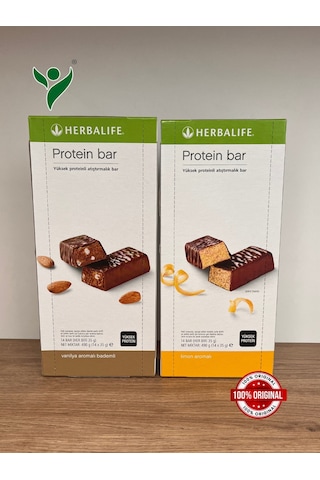Herbalife Protein Bar Limon Aromalı Ve Protein Bar Vanilya Aromalı Bademli 2'li Set