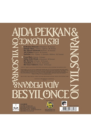 Ajda Pekkan Beş Yıl Önce On Yıl Sonra 33'Lük Plak. LP