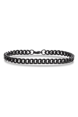 Ezme Mariner Çelik 6mm Zincir Erkek Hediye Bileklik 01850 Siyah