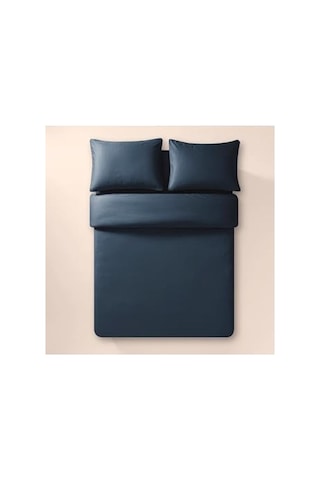 Yüzde Yüz Pamuk Percale Nevresim Seti 200x220 Cm Lacivert - Pure Serisi Ab Siyah Kedi