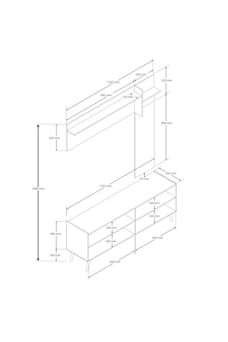 5061 Theo 4 Kapaklı 6 Raflı 4 Askılı Sağ Aynalı Portmanto