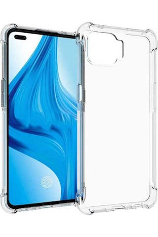 Oppo Reno 4 Lite Kılıf Zore Nitro Anti Shock Silikon Kılıf Renksiz
