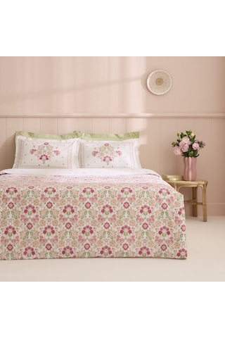 Kaşmir Home Mery %100 Pamuk Tek Kişilik Nevresim Takımı Pudra Pembe