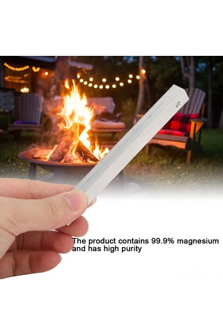 Tenfowee Kamp İçin Isıtma Aracı Yüksek Saf Magnesium Blok, 11.5x11.5x100mm, Taşaklı Ateşleme Seti, Dış Mekan Kullanıma Uygun Gümüş