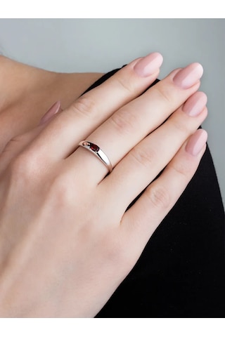 Uvelirnye Tradicii 925 Ayar Gümüşten Doğal Grenat Taşlı Yüzük 337433133 Gümüş