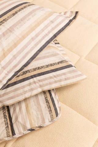Sherpa Peluş Çift Kişilik Lastikli Çarşaflı Comforter Set Krem