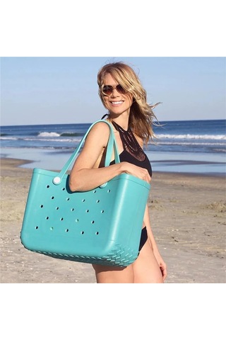 Maiyame Eva Materyal Kapasiteli Su Geçirmez Plaj Çanta - Pembe Küçük Boy 28x11x21 Cm, 410g Tek Askılı Deformasyona Dayanıklı Tasarım Gül Kırmızı